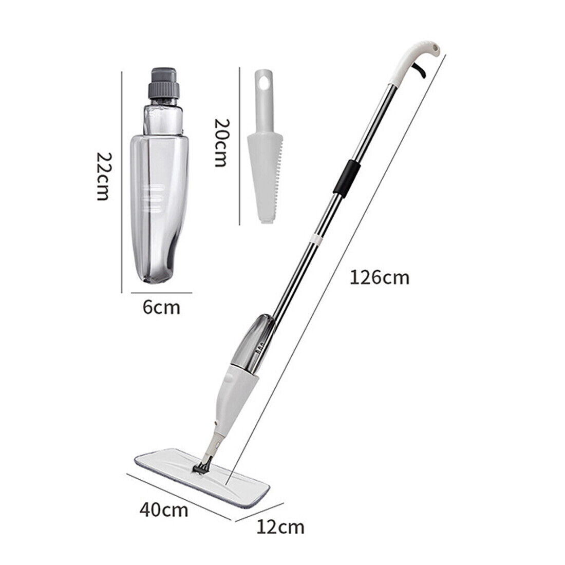 Spray Mop For Floor Cleaning 5 Reusable Microfibre Pads Water Bottle Tank UK - Image 3