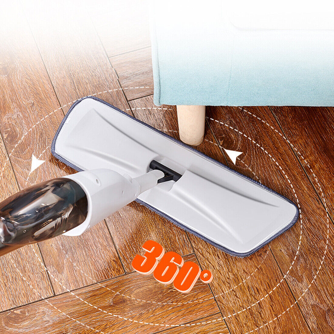 Spray Mop For Floor Cleaning 5 Reusable Microfibre Pads Water Bottle Tank UK - Image 6