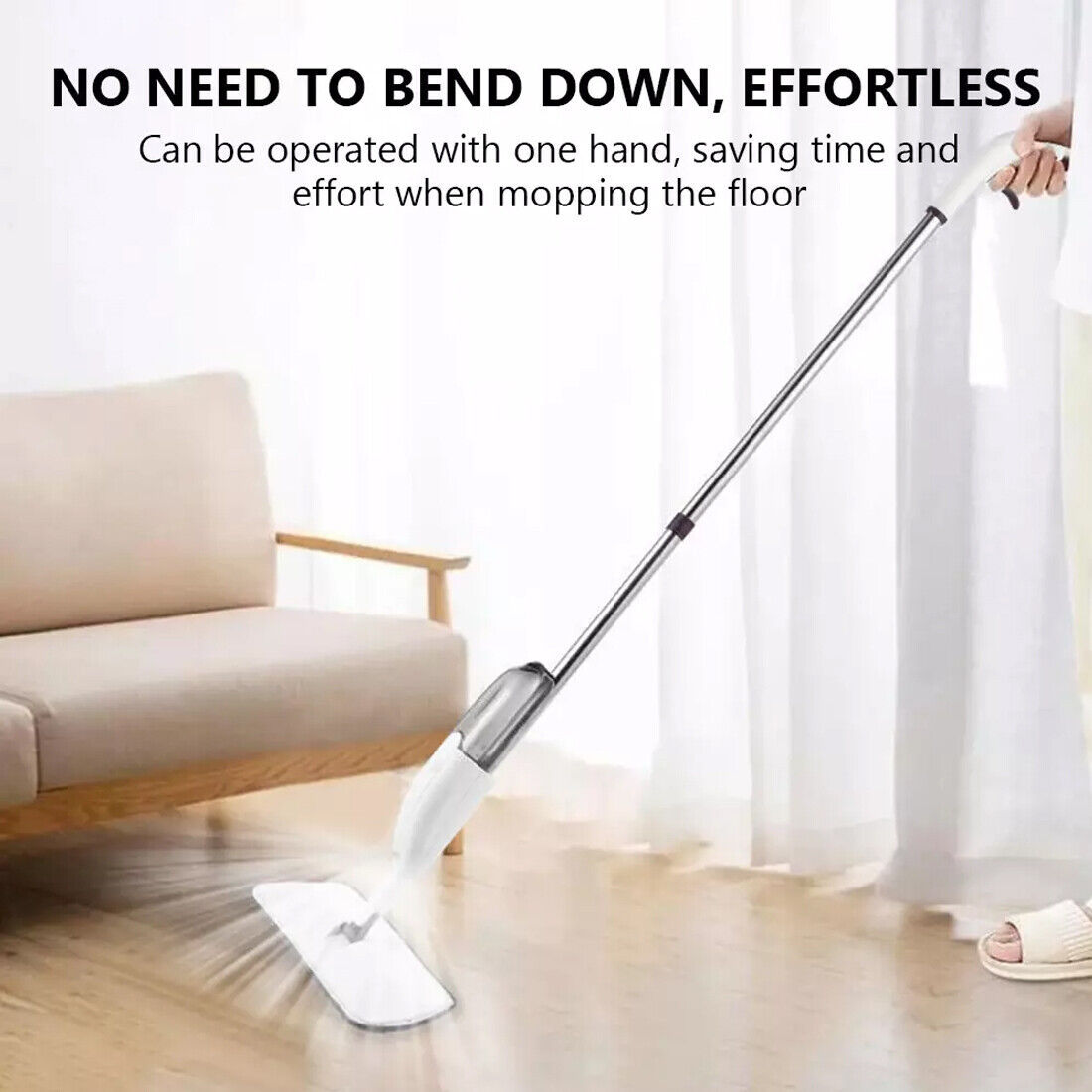 Spray Mop For Floor Cleaning 5 Reusable Microfibre Pads Water Bottle Tank UK - Image 9